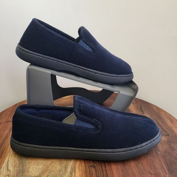 NWOT Hush Puppies Slippers Corduroy Navy Men's Size 8 - Picture 3 of 11